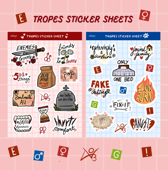 Tropes sticker sheets Tropes sticker sheets