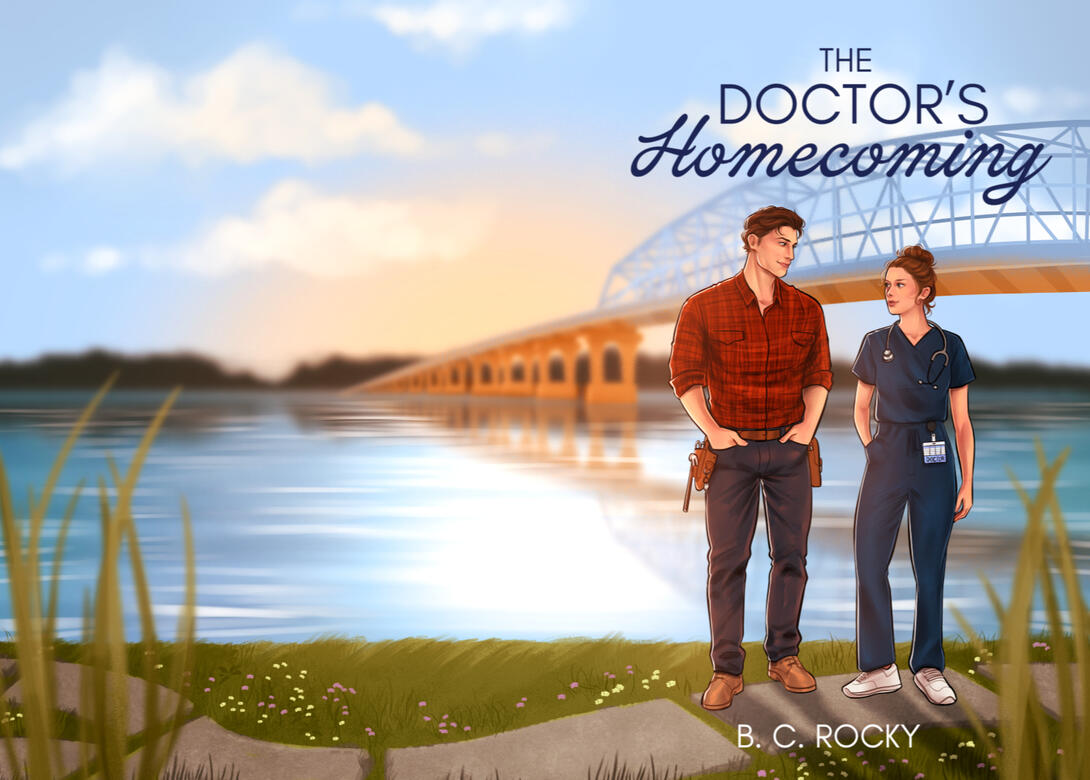 Wraparound cover design and illustration for author B. C. Rocky